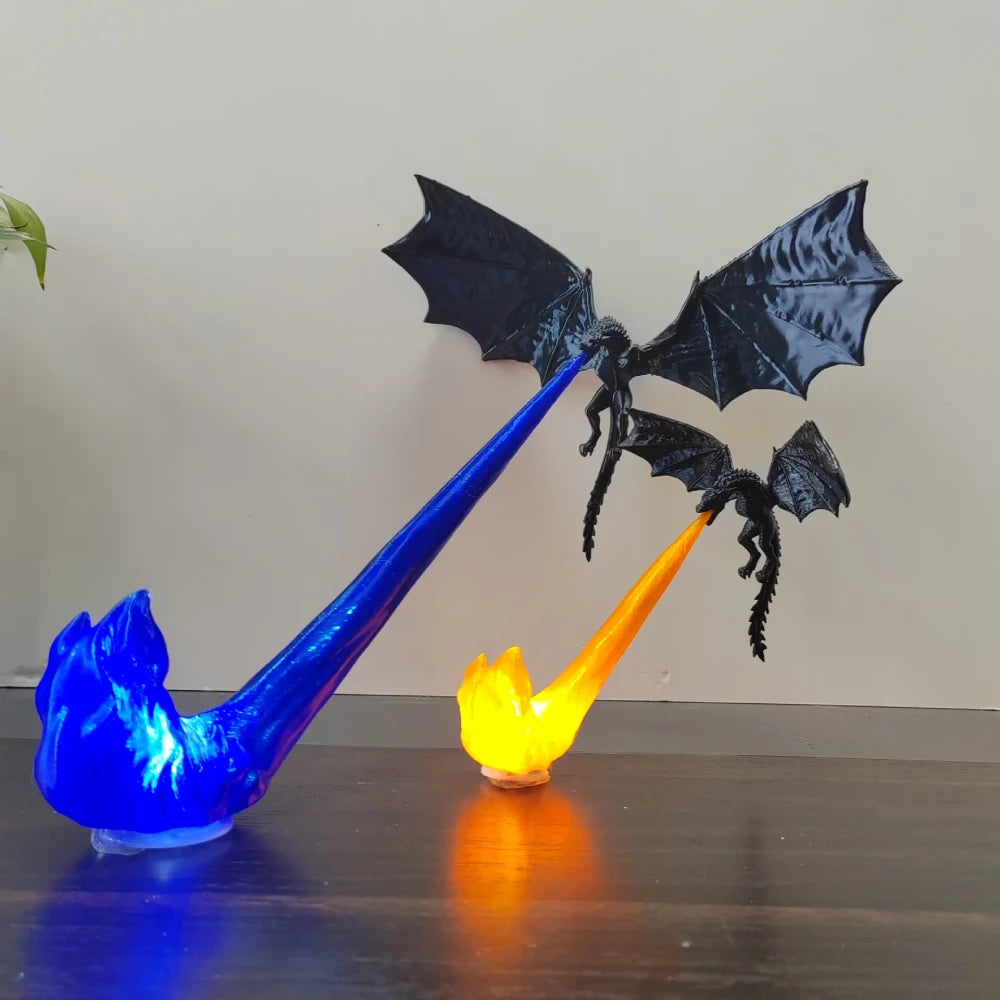 Dragon Flame Decoration 3D Dragon Flame Book, suitable as a statue for dragon enthusiasts as a gift (without lights)