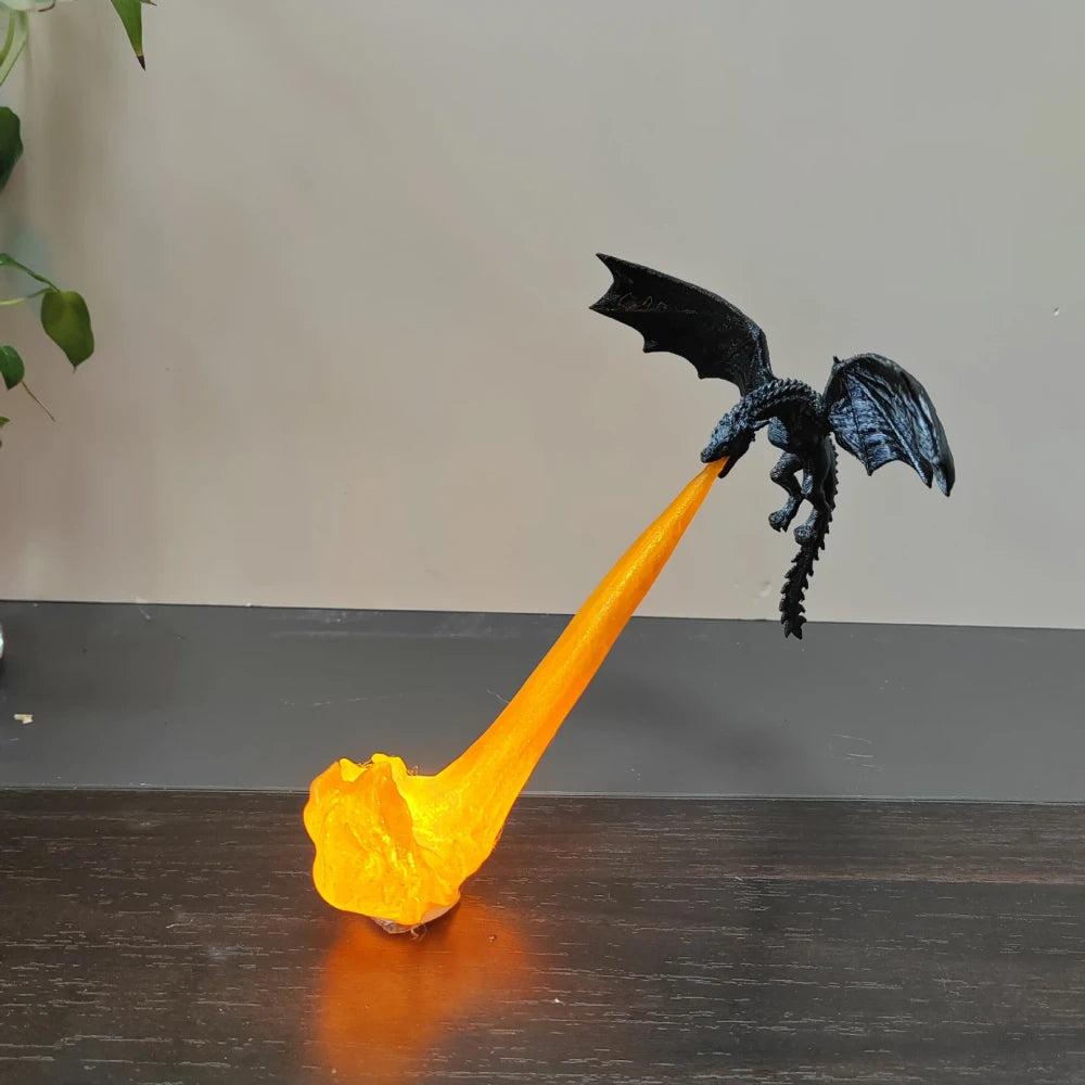 Dragon Flame Decoration 3D Dragon Flame Book, suitable as a statue for dragon enthusiasts as a gift (without lights)