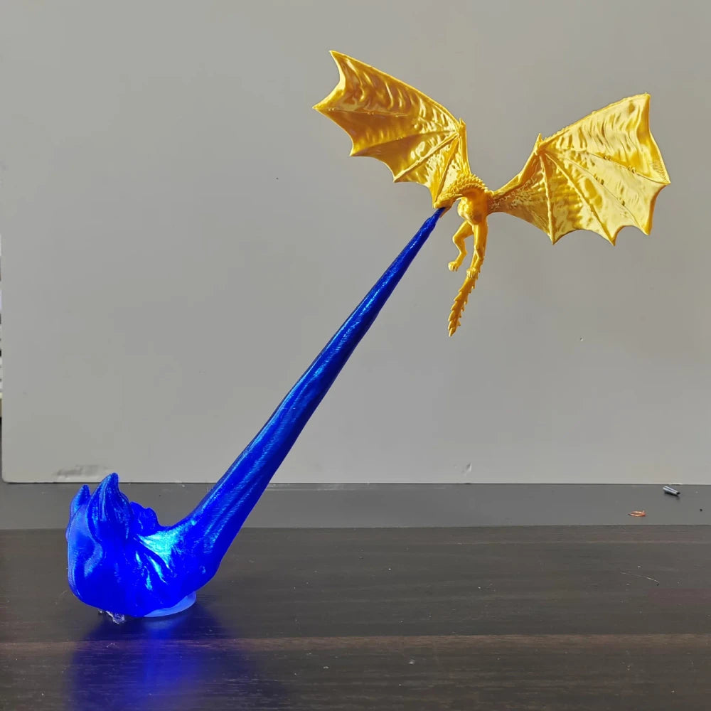 Dragon Flame Decoration 3D Dragon Flame Book, suitable as a statue for dragon enthusiasts as a gift (without lights)