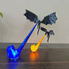 Dragon Flame Decoration 3D Dragon Flame Book, suitable as a statue for dragon enthusiasts as a gift (without lights)