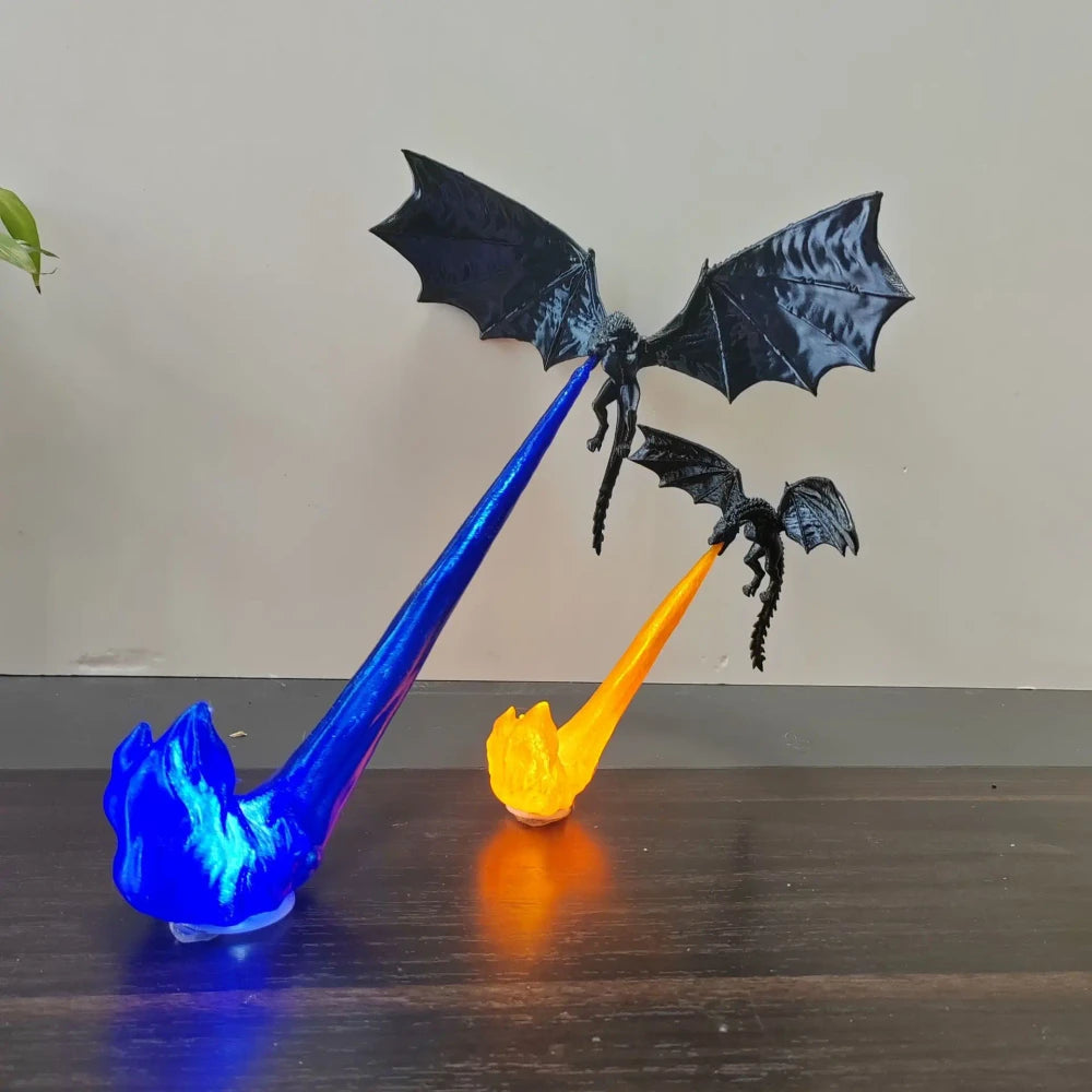 Dragon Flame Decoration 3D Dragon Flame Book, suitable as a statue for dragon enthusiasts as a gift (without lights)