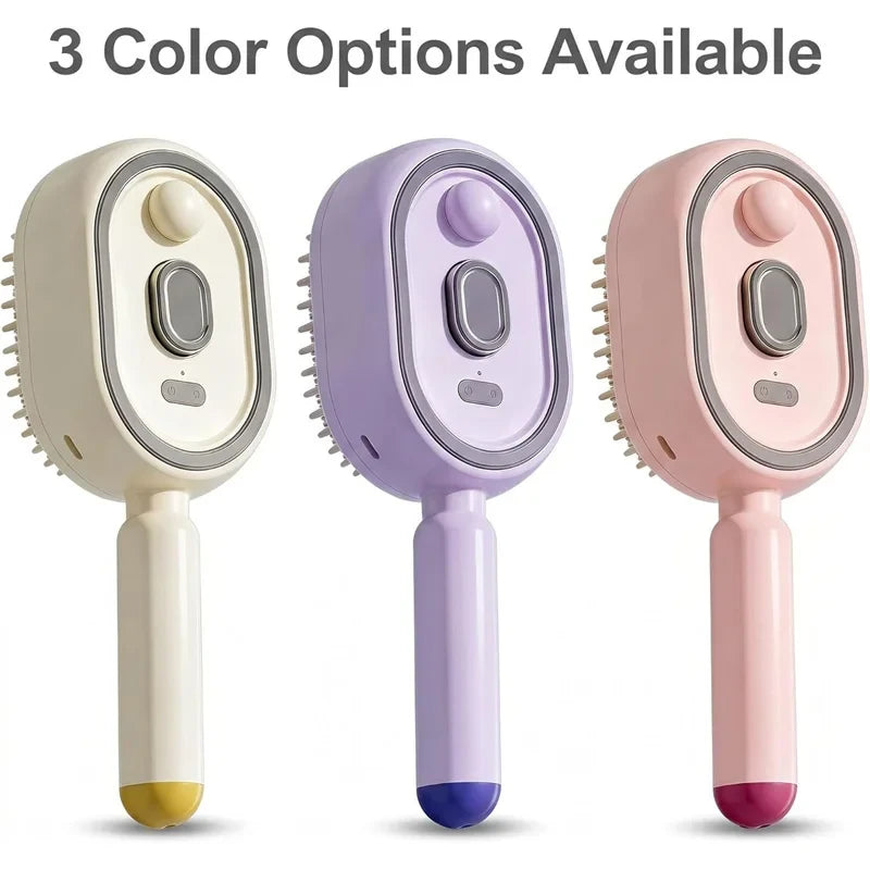 Electric Spray Air Cushions Massage Comb 3 In 1 Self Cleaning Steam Essential Oil Brush Rechargeable Spray Scalp Massager Combs