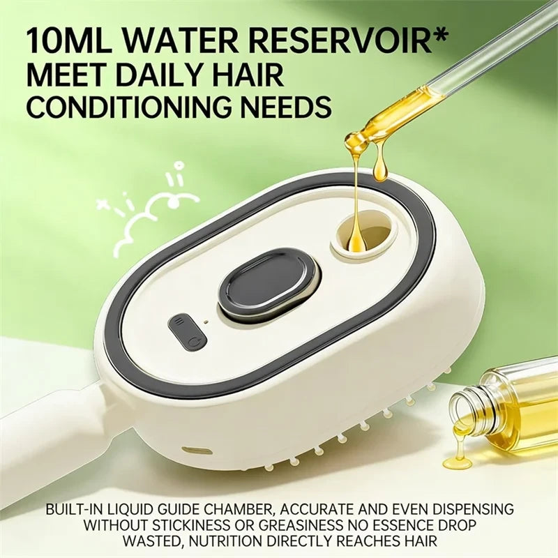 Electric Spray Air Cushions Massage Comb 3 In 1 Self Cleaning Steam Essential Oil Brush Rechargeable Spray Scalp Massager Combs