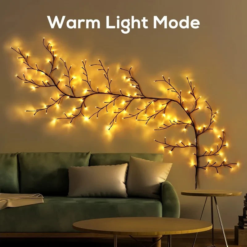 Willow Vine Light USB Powered Tree Branch Bendable Branches 8 Modes Fairy Light for Home Bedroom Wall Outdoor Parties Holiday