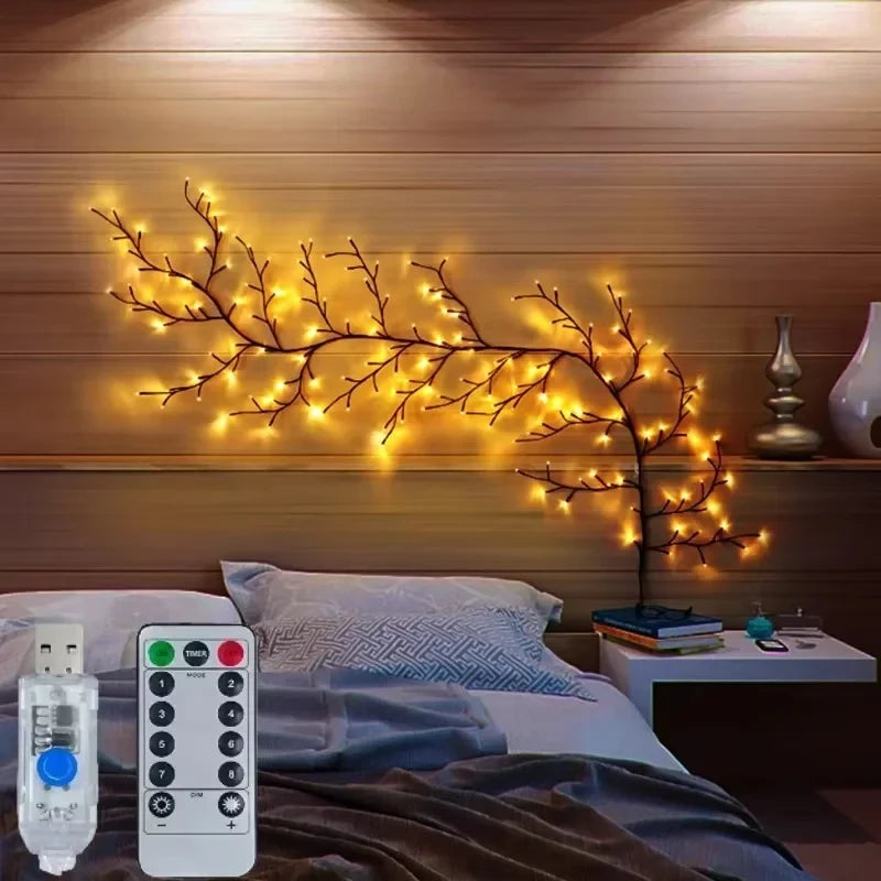 Willow Vine Light USB Powered Tree Branch Bendable Branches 8 Modes Fairy Light for Home Bedroom Wall Outdoor Parties Holiday