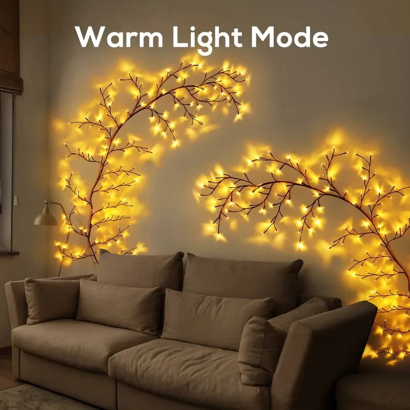Willow Vine Light USB Powered Tree Branch Bendable Branches 8 Modes Fairy Light for Home Bedroom Wall Outdoor Parties Holiday