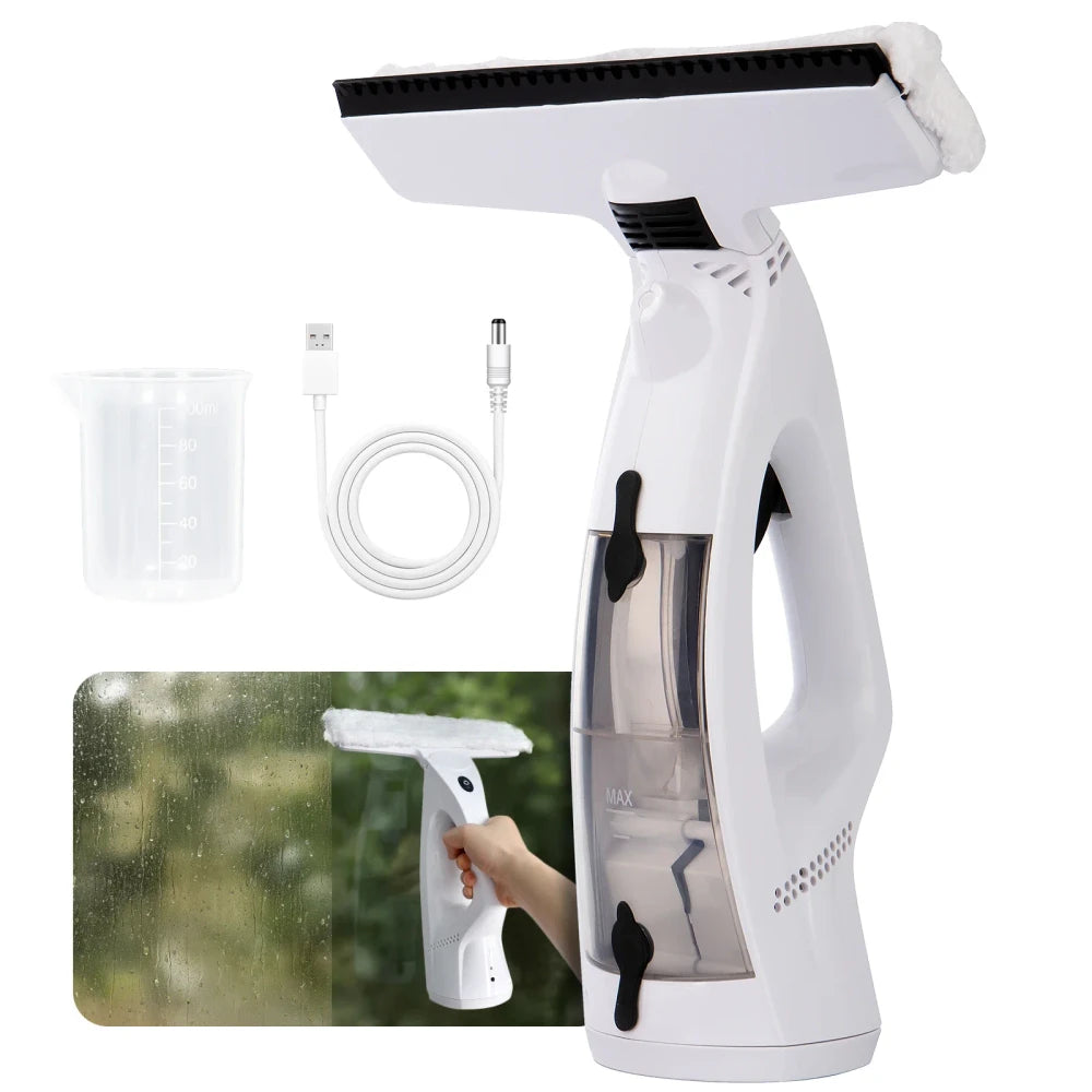 Handheld 3-in-1 Window Vacuum Cleaner Squeegee Cordless Electric with Measuring Cup And Charging Cable for Efficient Cleaning