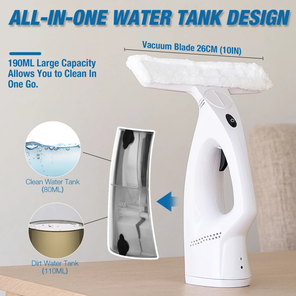 Handheld 3-in-1 Window Vacuum Cleaner Squeegee Cordless Electric with Measuring Cup And Charging Cable for Efficient Cleaning