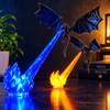 Dragon Flame Decoration 3D Dragon Flame Book, suitable as a statue for dragon enthusiasts as a gift (without lights)